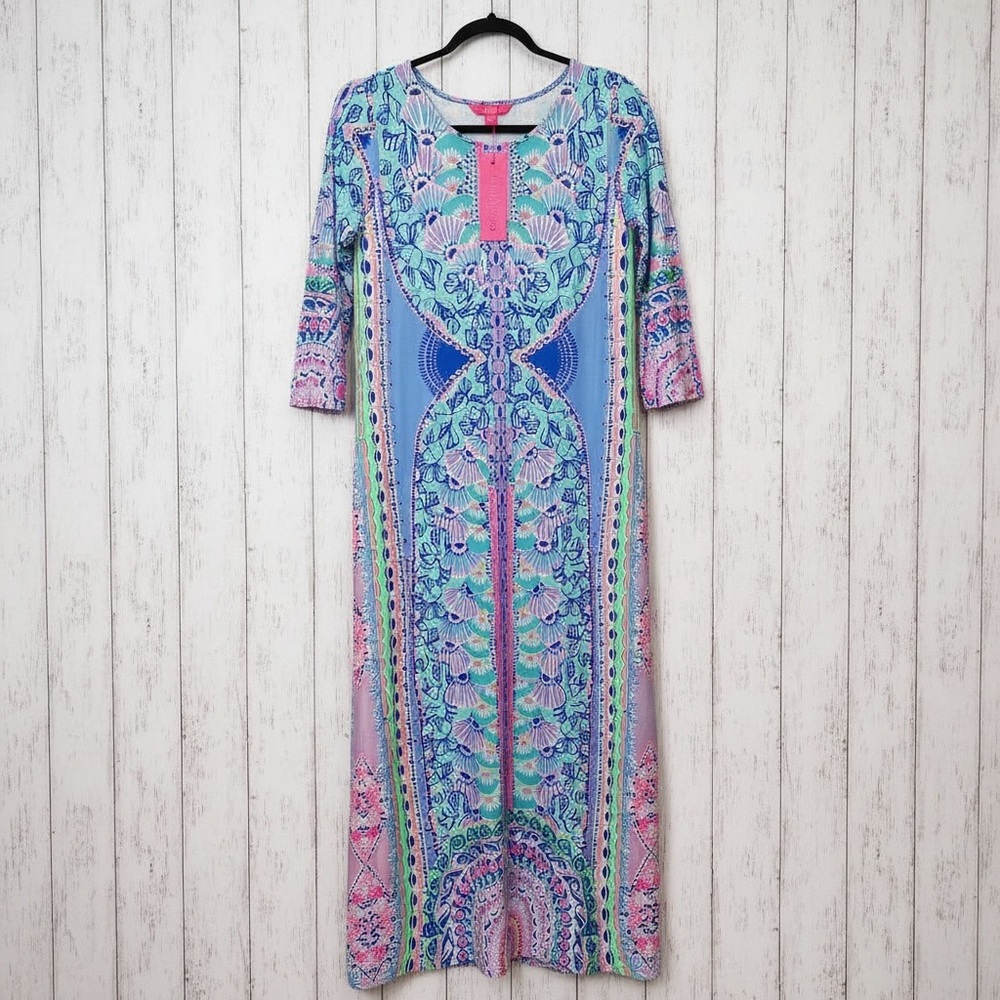 NWT Lilly Pulitzer Morgann maxi dress Seaside Shindig print M resortwear